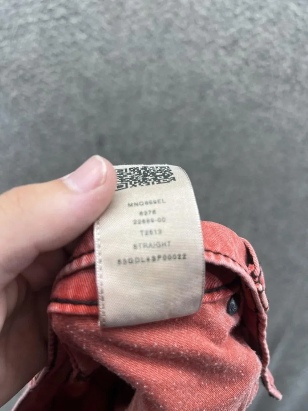 True Religion Jeans Mens 36 Red Regular Fit Straight Denim Distressed Casual